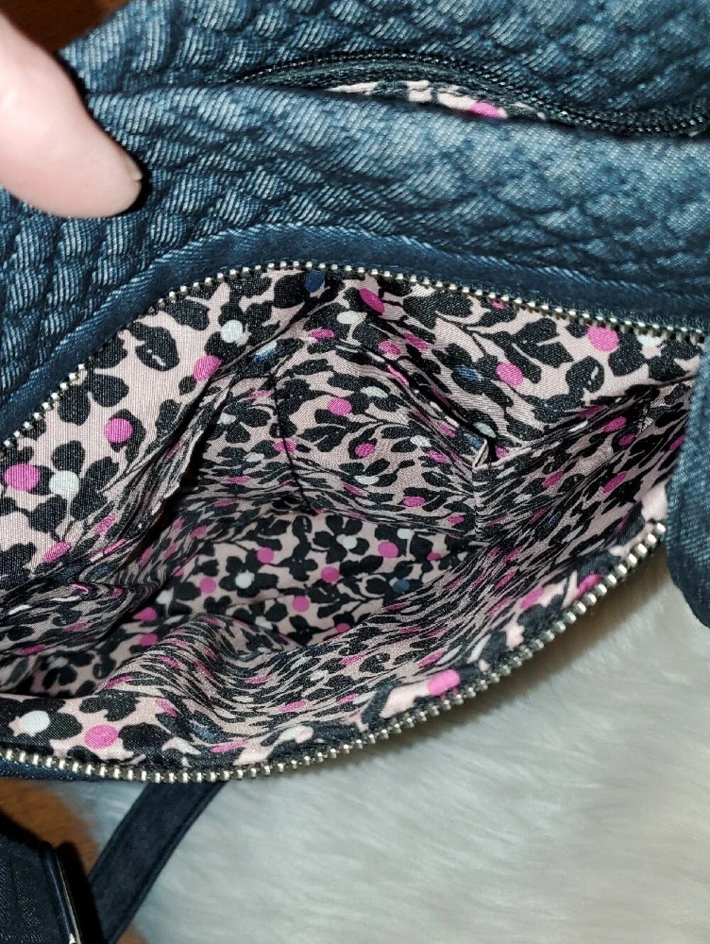 Vera Bradley Quilted Black Denim Crossbody Bag